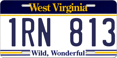 WV license plate 1RN813