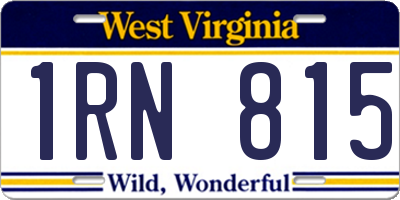WV license plate 1RN815