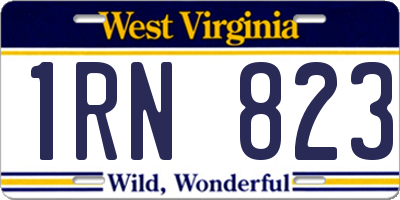 WV license plate 1RN823