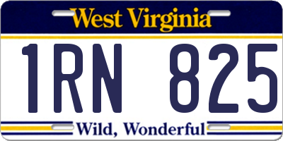 WV license plate 1RN825