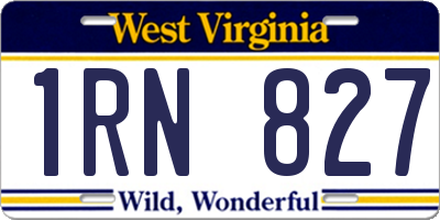 WV license plate 1RN827