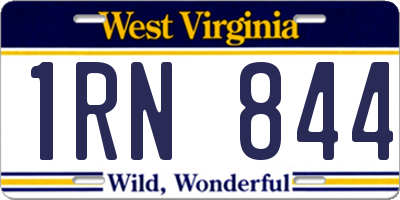 WV license plate 1RN844