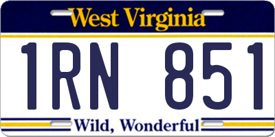 WV license plate 1RN851