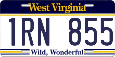 WV license plate 1RN855