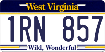 WV license plate 1RN857