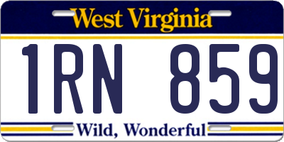 WV license plate 1RN859