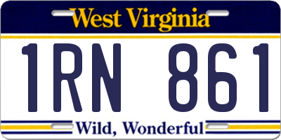 WV license plate 1RN861