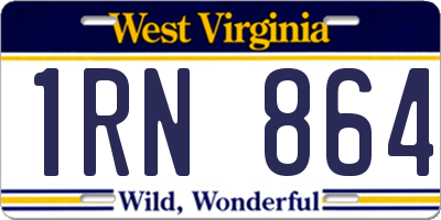 WV license plate 1RN864