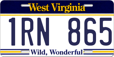 WV license plate 1RN865
