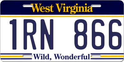 WV license plate 1RN866