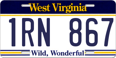 WV license plate 1RN867