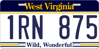 WV license plate 1RN875