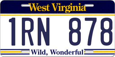 WV license plate 1RN878