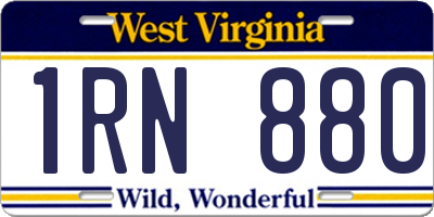 WV license plate 1RN880
