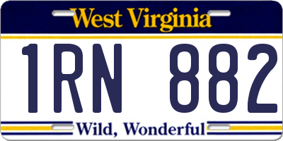 WV license plate 1RN882