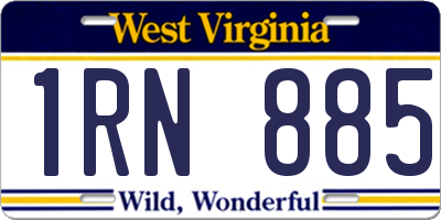 WV license plate 1RN885