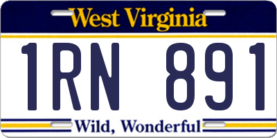 WV license plate 1RN891