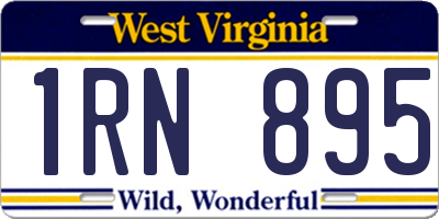 WV license plate 1RN895