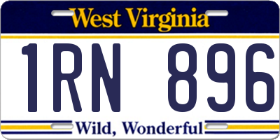 WV license plate 1RN896