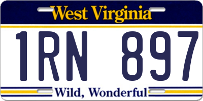 WV license plate 1RN897