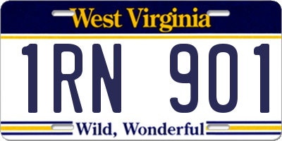WV license plate 1RN901