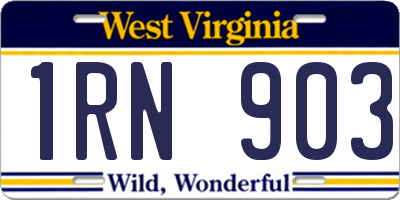 WV license plate 1RN903