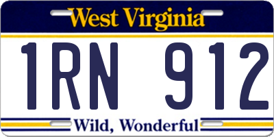 WV license plate 1RN912