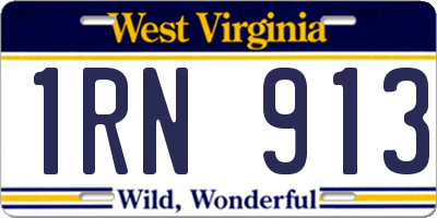 WV license plate 1RN913