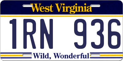 WV license plate 1RN936
