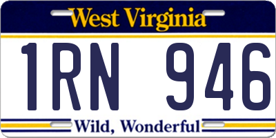WV license plate 1RN946