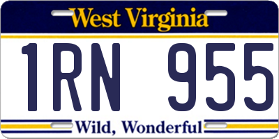 WV license plate 1RN955
