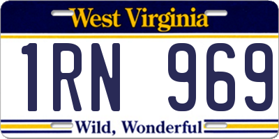 WV license plate 1RN969