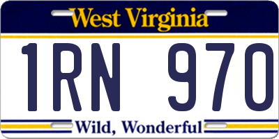 WV license plate 1RN970