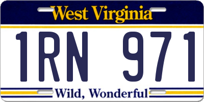 WV license plate 1RN971
