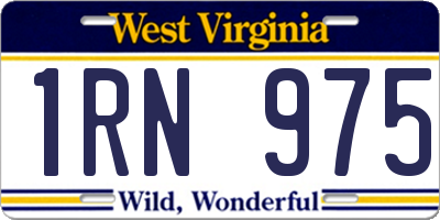 WV license plate 1RN975