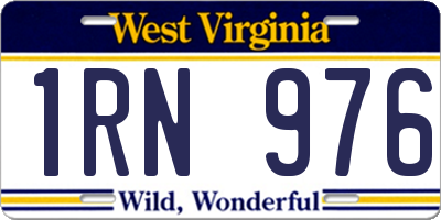 WV license plate 1RN976