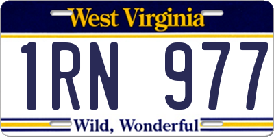 WV license plate 1RN977