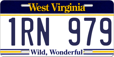 WV license plate 1RN979