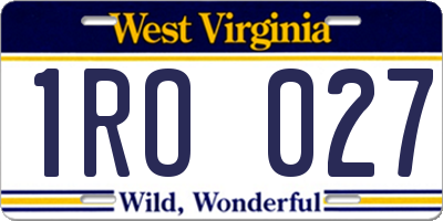 WV license plate 1RO027
