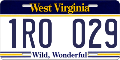 WV license plate 1RO029