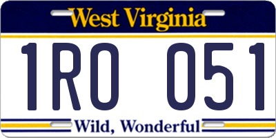 WV license plate 1RO051