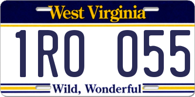 WV license plate 1RO055