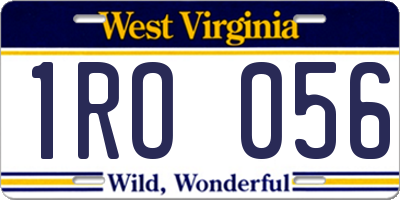 WV license plate 1RO056