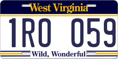 WV license plate 1RO059