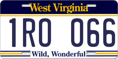 WV license plate 1RO066