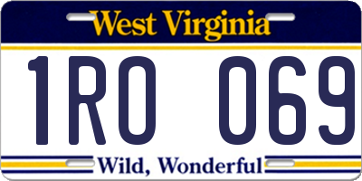 WV license plate 1RO069
