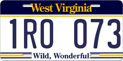 WV license plate 1RO073