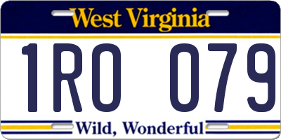 WV license plate 1RO079