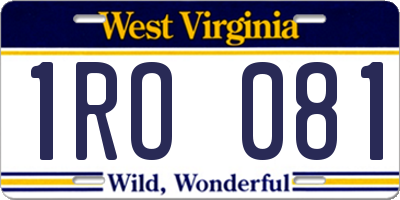 WV license plate 1RO081