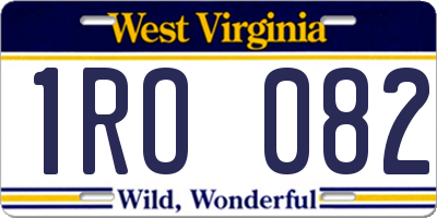 WV license plate 1RO082